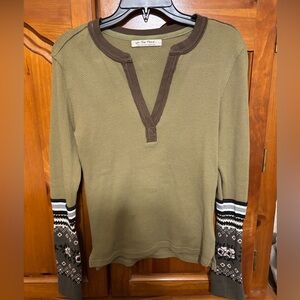 Free people womenss green thermal shirt new New never